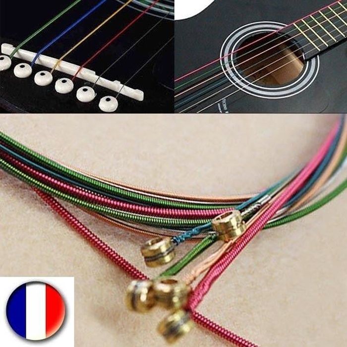Cordes de Guitare Folk & Acoustique Première Qualité 3 Plectres