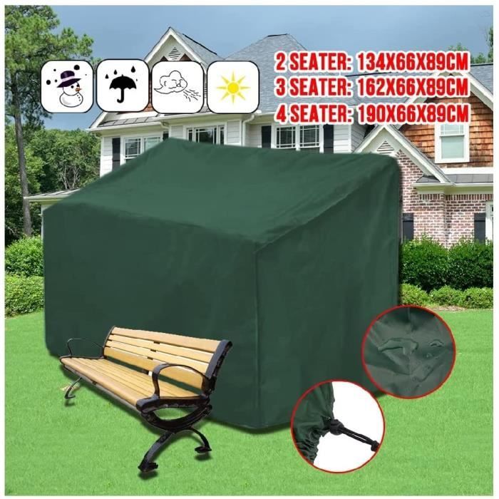 Housse de Banc de Jardin - Oxford 210D Imperméable Anti-UV - 3 sièges 162x66x89cm