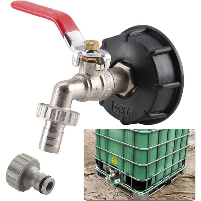 Sélecteur 2 Voies En Laiton Pour Cuve IBC 1000L - Raccord Robuste Avec Sorties Gardena
