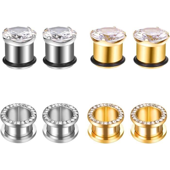 Ecarteur Oreilles Plusieurs Tailles, Tunnel Oreille Acier Chirurgical