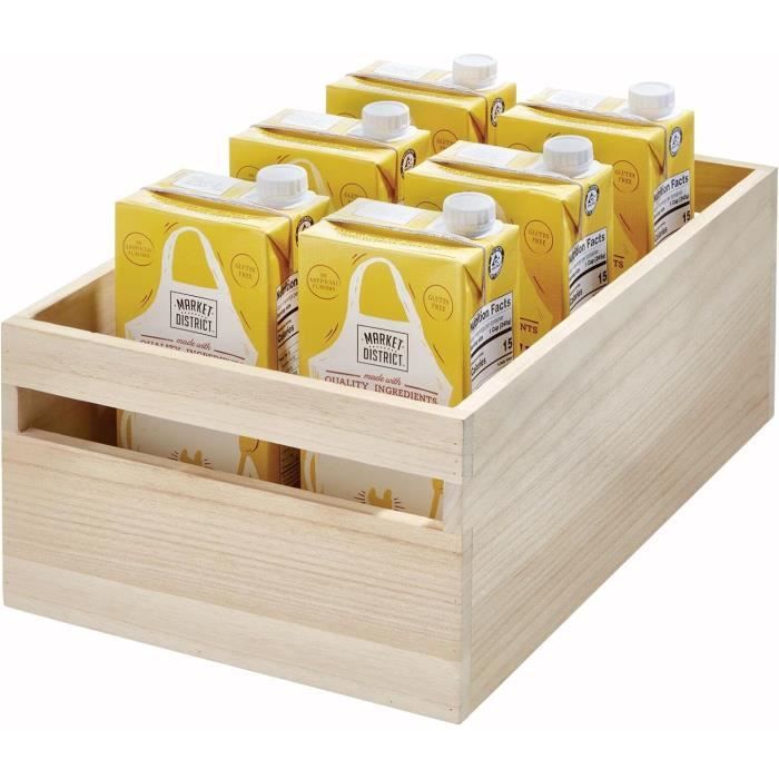 Boîte De Rangement En Bambou 22x10x5 Cm - Organiseur Tiroir Bureau Cuisine, Sans Couvercle