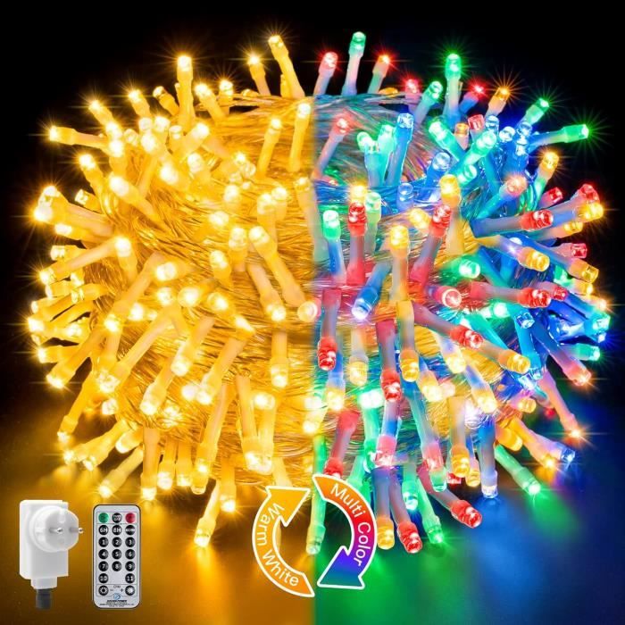 Guirlande Lumineuse Extérieure Noël – 20m + 5m Câble, 660 LED – Télécommande, 8 Modes, Timer – Étanche IP65