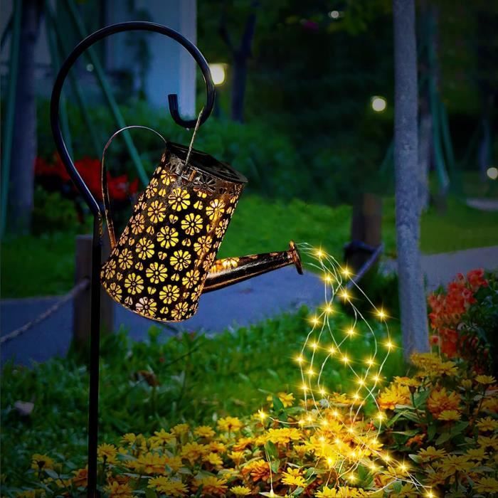 Guirlande Lumineuse Solaire En Forme D'arrosoir - 90 LED, Batterie 1200 MAh, étanche IP65 - Déco Jardin, Terrasse, Balcon
