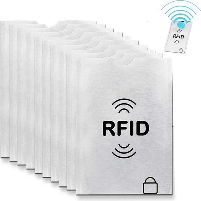 Durable 890023 Étui souple de protection anti-RFID pour 1 carte Argent Lot  de 10 : : Mode