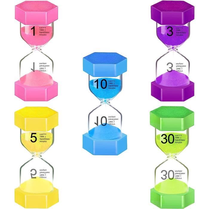 Sablier 15 Minutes - Minuterie Cuisine En Verre, Couleur Violette, 9x4cm