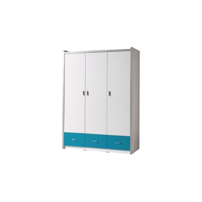 Armoire Enfant Laque Blanc Et Bleu Turquoise 3 Portes 3 Tiroirs Achat Vente Armoire De Chambre Armoire Enfant Laque Blanc Soldes Sur Cdiscount Des Le 20 Janvier Cdiscount