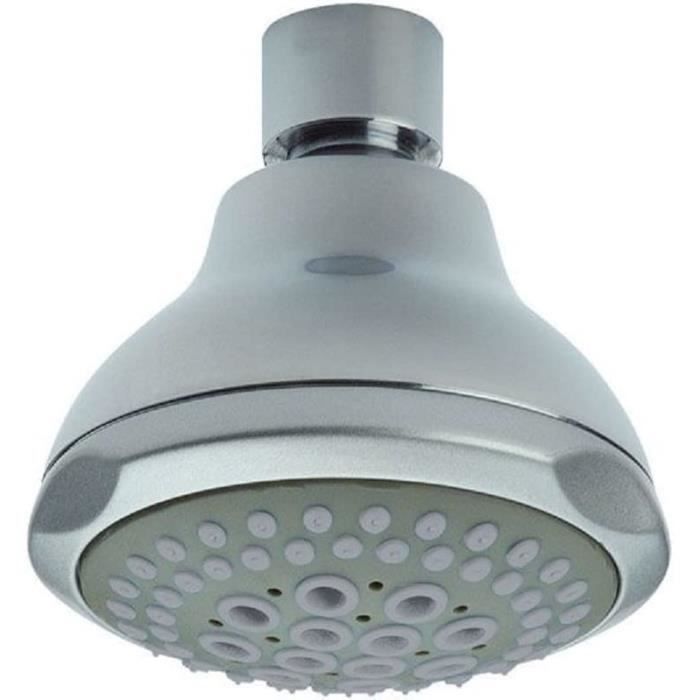 Pomme De Douche Ridder 1 Jet Cordoba Avec Buses Anti-calcaire - Blanc, Adaptable Aux Tuyaux Standards