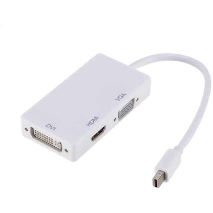 3 en 1 Adaptateur Thunderbolt vers HDMIDVIVGA Mâle à Femelle