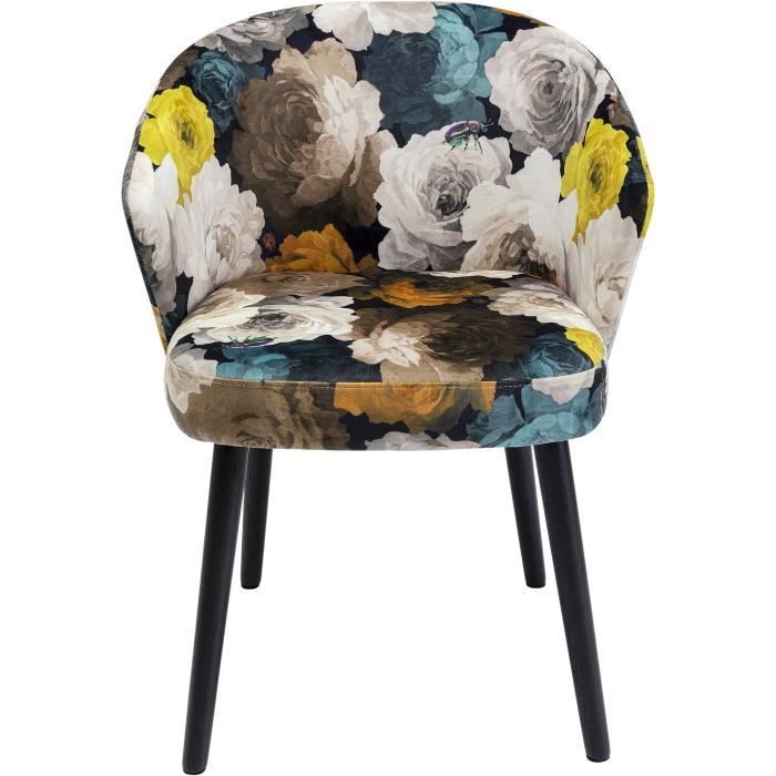 chaise avec accoudoirs - kare - pivoines jaunes - tissu - contemporain - design
