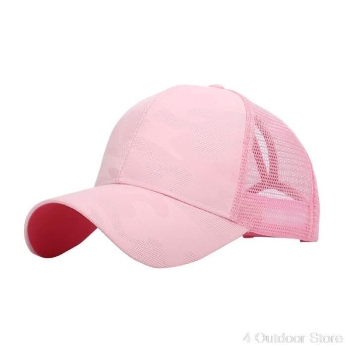 Casquette Baseball Queue De Cheval Maille Femme - Ajustable, Lavable, Style Trucker Ponytail Pour Été Et Sport