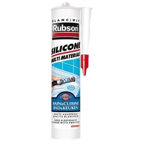 Mastic bain et cuisine - RUBSON - Cartouche 280ml - Blanc - Résistance à leau et à la moisissure