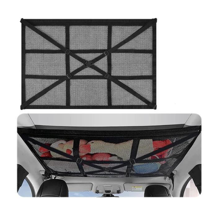 Filet De Rangement Pour Voiture Toit 90cm X 65cm - Organiseur Plafond Voiture SUV Jeep