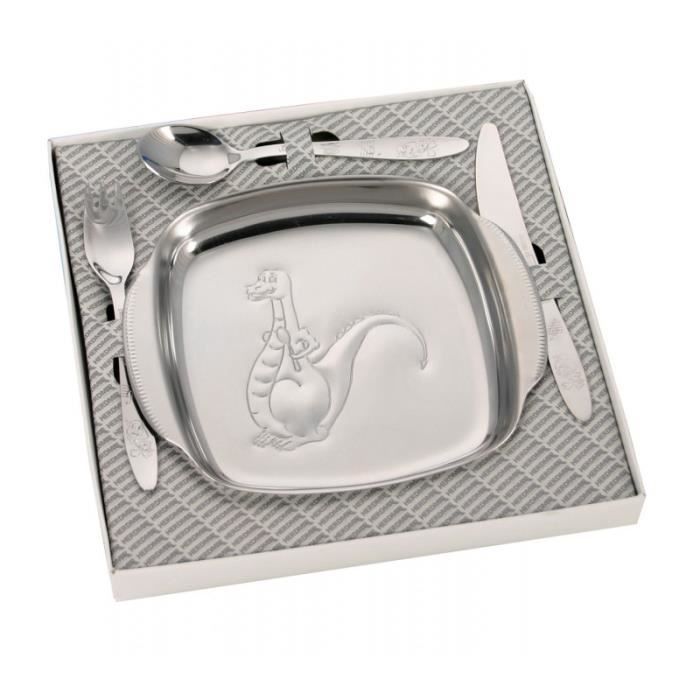 Coffret Cadeau Vaisselle Bebe Inox 4 Pieces 0 Chrome Inox Cdiscount Maison Coffret Cadeau Vaisselle Bebe Inox 4 Pieces 0 Chrome Inox Cdiscount Maison
