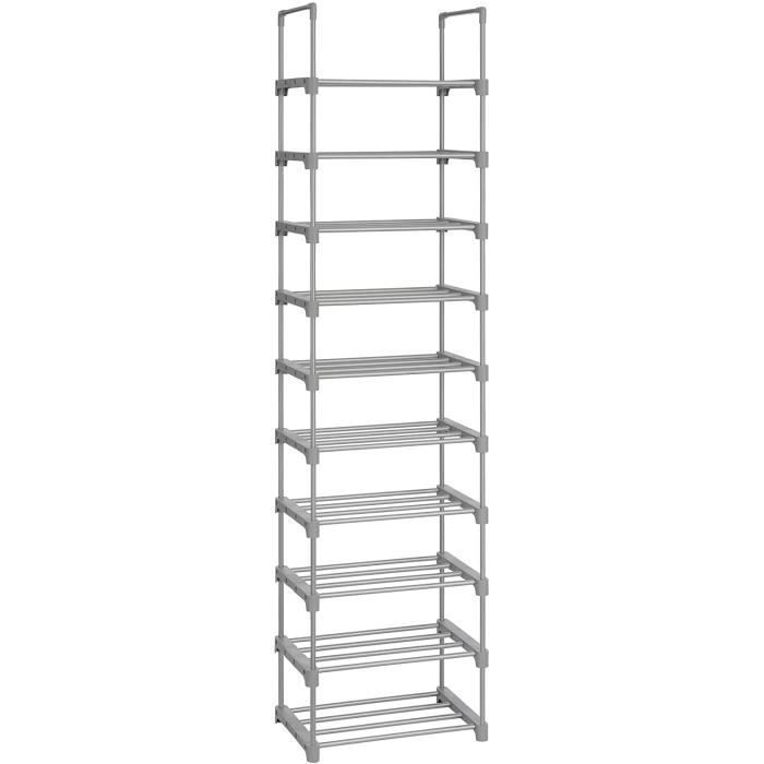 Étagère à chaussures - MEUBLE ETAGERE - 10 niveaux - Cadre en fer - Peu encombrant