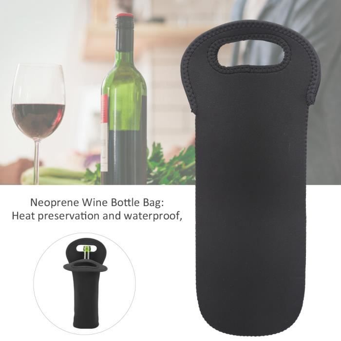 Sac à Vin En Néoprène - 2 Pièces - Protection Bouteille 750ml - Isotherme Et Imperméable