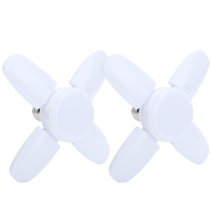 Plafonnier de garage 2pcs Plafonnier dEntrepôt Ampoule de Forme de Ventilateur de Garage Déformable LED 2800LM 28W