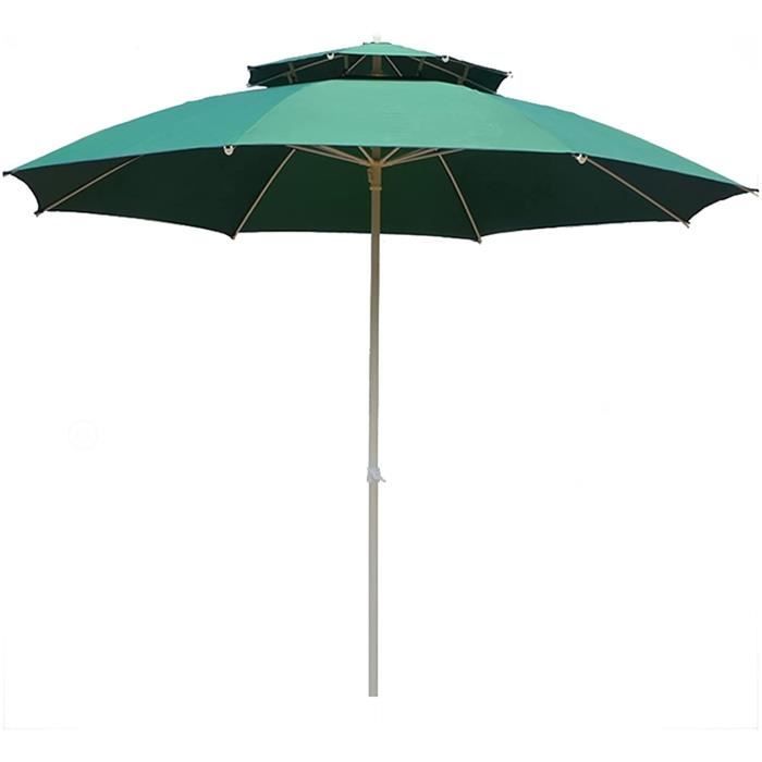 2.5M Parasol De Jardin, Parasol Rond Double Top, Parasol De Table Inclinable, Protection UPF 50