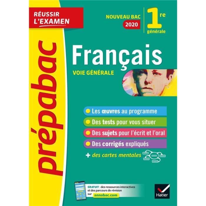 Livre Prepabac Reussir L Examen Francais 1re Generale Bac Francais Edition 2020 Achat Vente Livre Parution Pas Cher Soldes Sur Cdiscount Des Le 20 Janvier Cdiscount