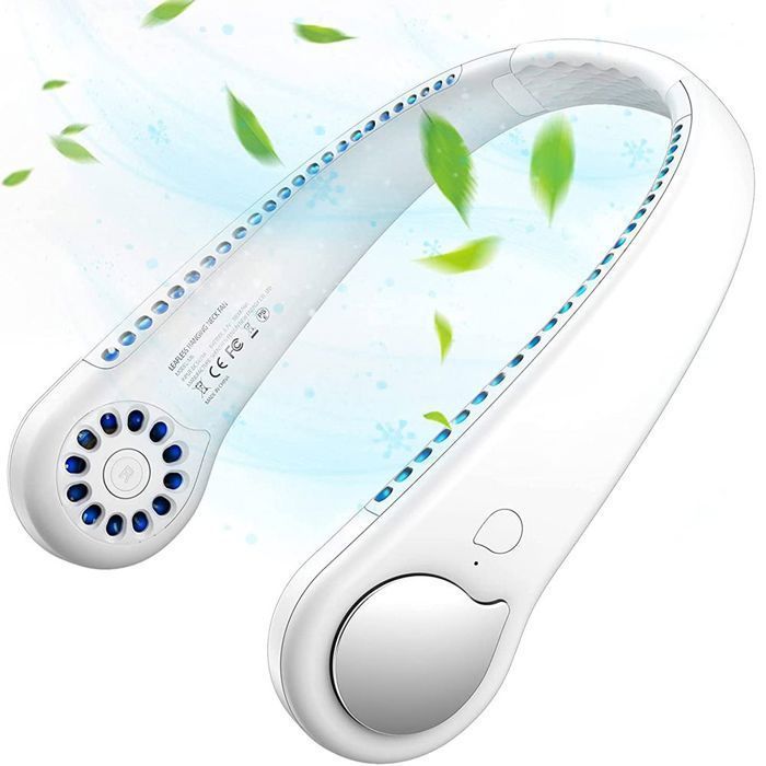 Ventilateur de Cou Silencieux - BOOLING - 3 Vitesses - 78 Sorties dAir - Blanc - Booling