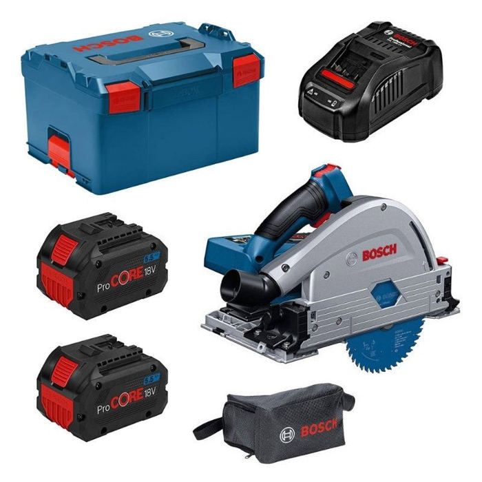 Scie circulaire plongeante sans fil BITURBO BOSCH GKT 18V 52 GC 2 x 5.5Ah