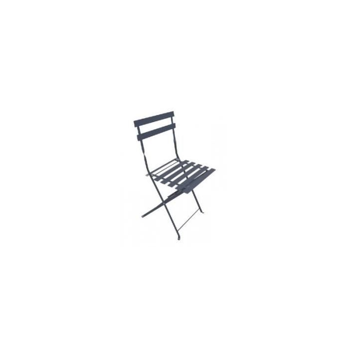 Chaise de jardin pliante BISTROT - Grise - Lot de 2 - Acier - Extérieur - 110 kg