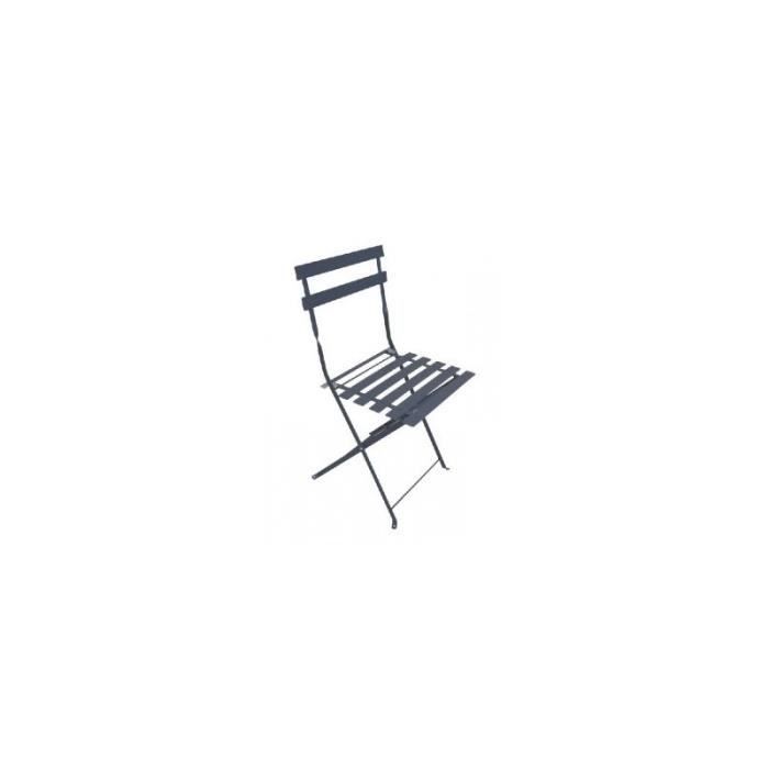 Chaise de jardin pliante BISTROT - Grise - Lot de 2 - Acier - Extérieur - 110 kg Chaise de jardin pliante BISTROT - Grise - Lot de 2 - Acier - Extérieur - 110 kg