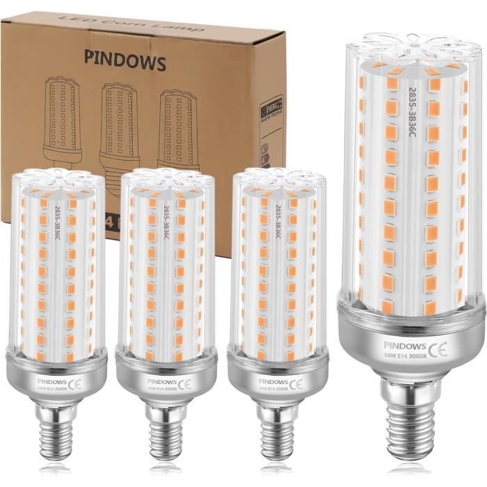 E14 Ampoule Led 16W Ampoule Maïs Led Blanc Chaud 3000K,1900Lm Lumineux