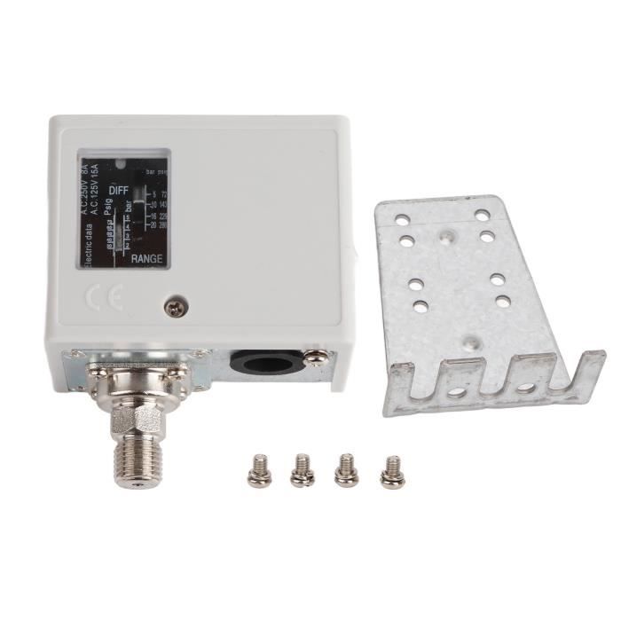 Pressostat D'air Différentiel LF32-04 - Plage 40-400 Pa, Différentiel 20 Pa - Contact Cuivre SPDT - Filetage 8x5mm, Installation Verticale