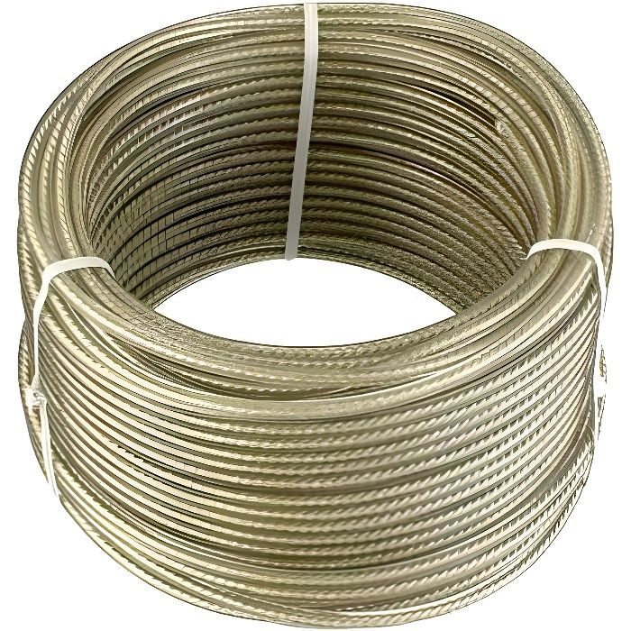 Connex Câble d`acier avec âme en fibres textiles et gaine en plastique Galvanisé 30 m x 4 mm - DY2701391