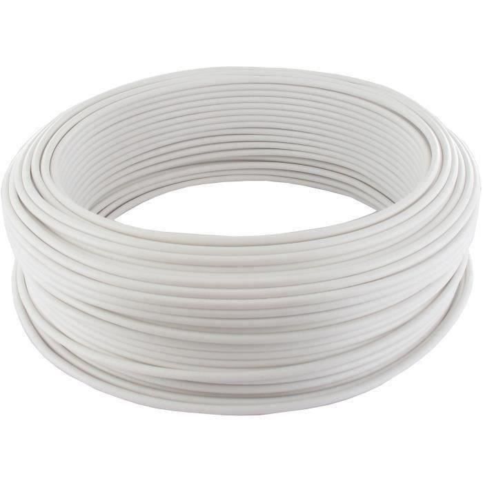 Fil électrique souple de couleur blanc