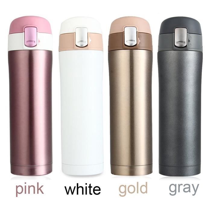 Tasse De Voyage à Double Paroi En Acier Inoxydable - Garde Au Chaud Pendant 4 Heures 12 Heures Au Froid Compatible Avec Porte Gobelet De Voiture Couvercle Amovible A Visser 300 Ml Or