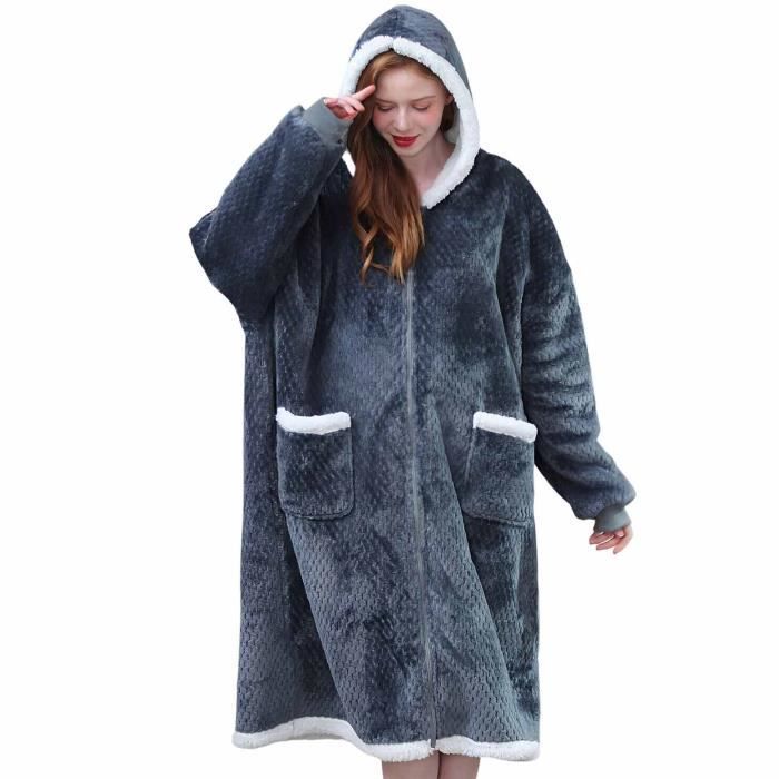 Sweat à Capuche Oversize Femme - Couleur Unie, Manches Longues - Tissu Doux Et Chaud - Style Décontracté