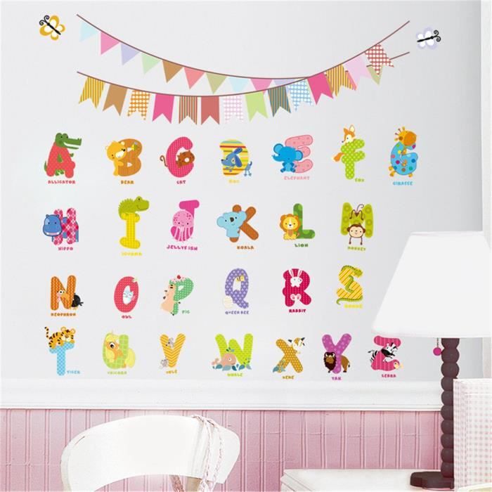 Autocollant Mural Alphabet Anglais GETEK Amovible PVC Imperm able autocollant-mural-alphabet-anglais-getek-amovible-pvc-imperm-able