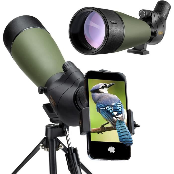 Gosky 20-60x80 Longue Vue - Lunette d'observation BAK4 pour tir a la Cible Chasse Observation d'oiseaux Paysage Animalier (av