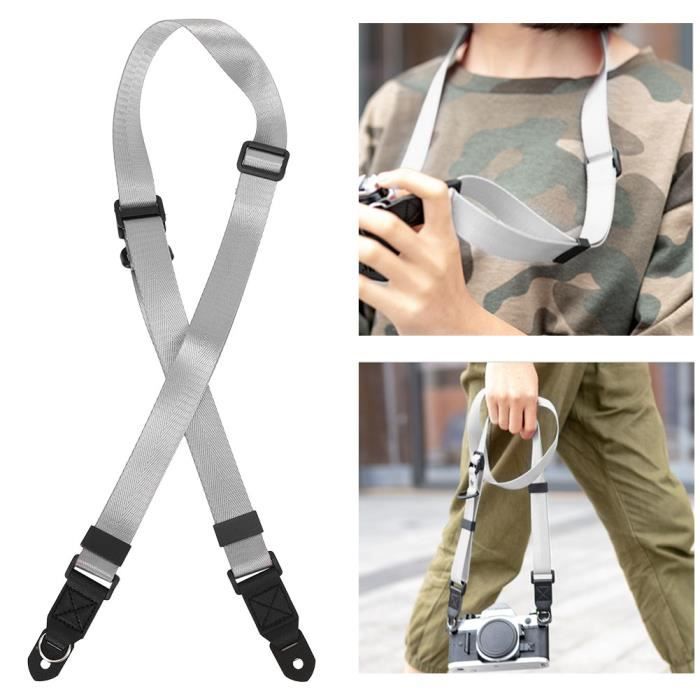 2 Sangles Utilitaire Caméra - Boucle, Bandoulière Terrain - Vert Armée