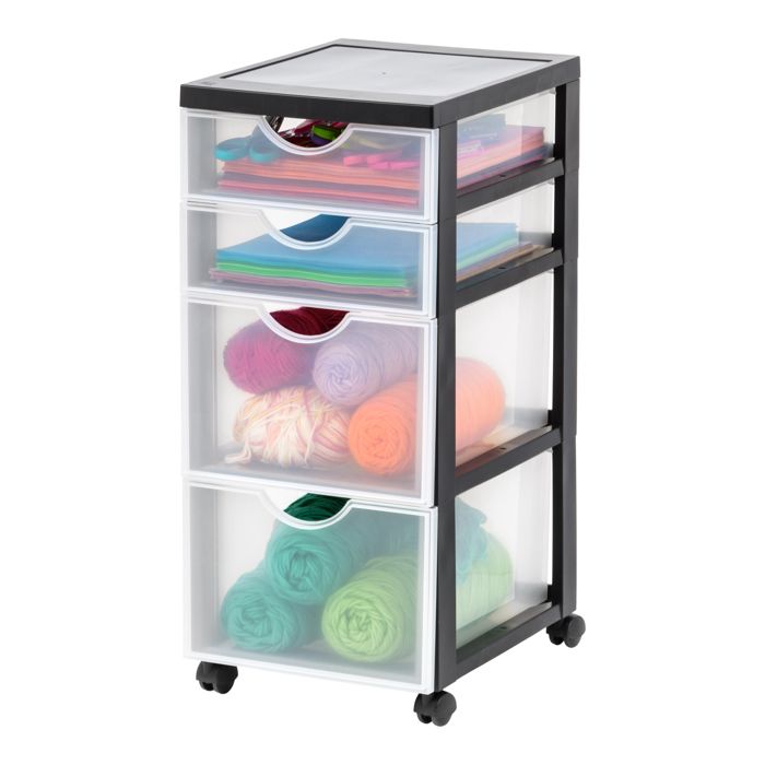 Iris Ohyama Tour de rangement Organisateur plastique 4 tiroirs mix Noir DDDC-322 Iris Ohyama Tour de rangement Organisateur plastique 4 tiroirs mix Noir DDDC-322