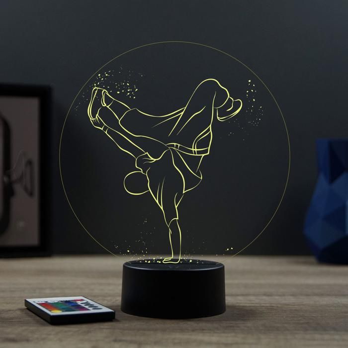 Lampe 3D Sport Hip Hop – LED – Idée Cadeau – Fabriquée en France