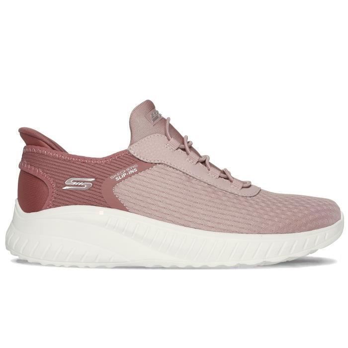 Skechers Skechers Bobs Sport Squad Chaos - Chaussures femme rose lacets semelle Memory Foam talon plat