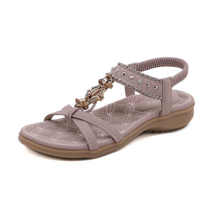 Sandales femme été bohèmes colorées et confortables (pointure 39)