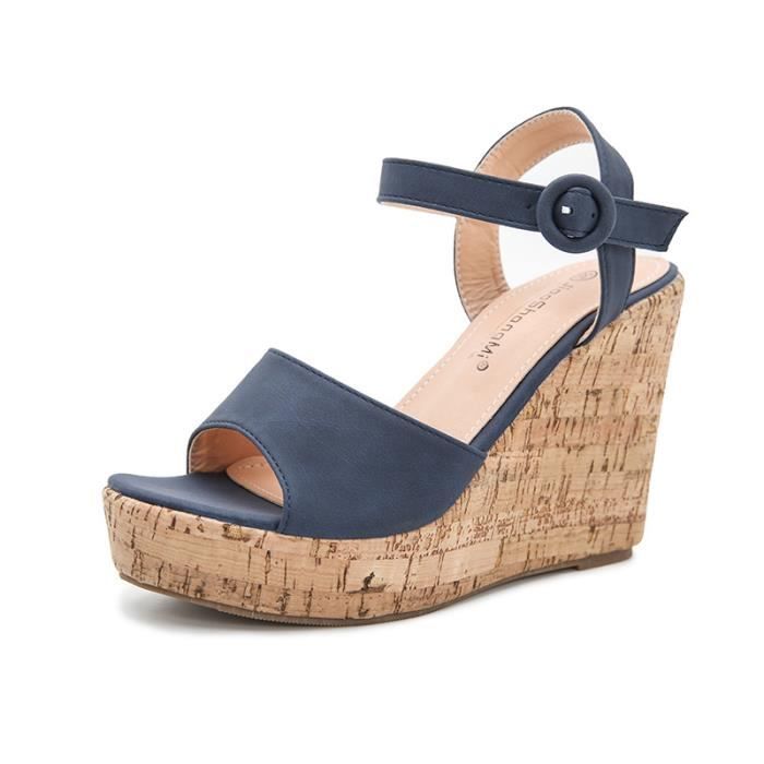 Chaussures de mariage en dentelle blanc talons hauts plate-forme sandales chaussures de banquet chaussures de mariée