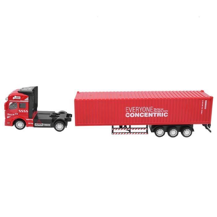VINGVO Jouet de camion porte-conteneur 1:48 Alliage Container Truck Car Model Toy Pull ‑ Back VINGVO Jouet de camion porte-conteneur 1:48 Alliage Container Truck Car Model Toy Pull ‑ Back