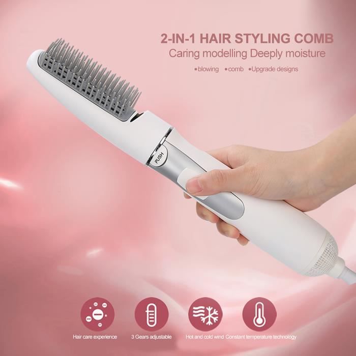 Sèche-cheveux Multifonction 5 En 1 Automatique - Peigne à Friser, Air Chaud/froid, 1000W