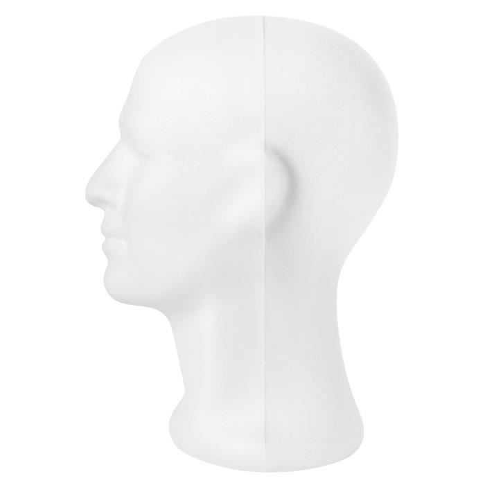 Tête en polystyrène, masculin, 30,5 cm