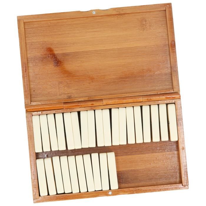 Jeu De Dominos Premium 28 Pièces Épaisses - Ensemble Classique Haut De Gamme Dans Boîte En Bois Pour Familles Et Adultes