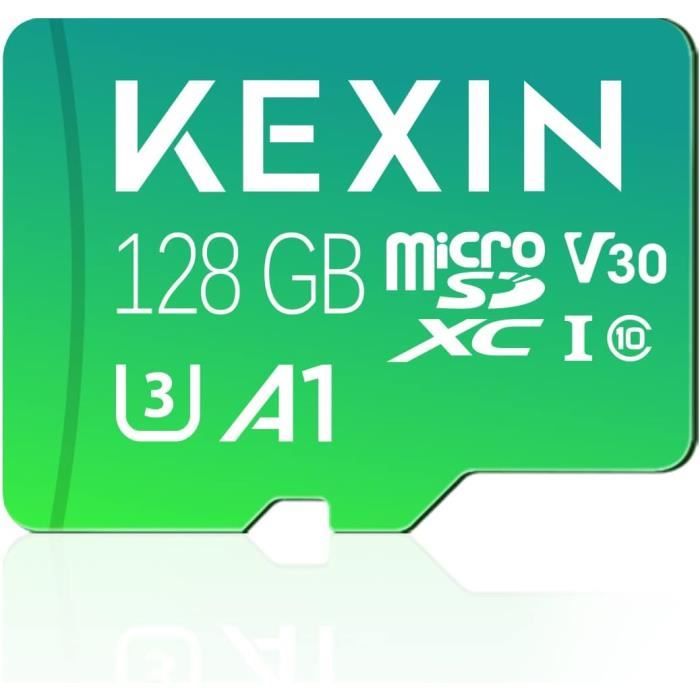 633X Carte Micro Sd 128 Go, Carte Microsdxc Uhs-I + Adaptateur Sd, Jusqu'À 100 Mo-S En Lecture