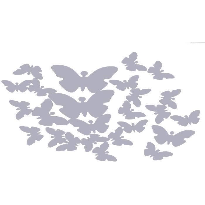 Autocollant Mural Déco - Motif Fleur D'hibiscus Et Papillons - Plusieurs Coloris Au Choix Pour Salon