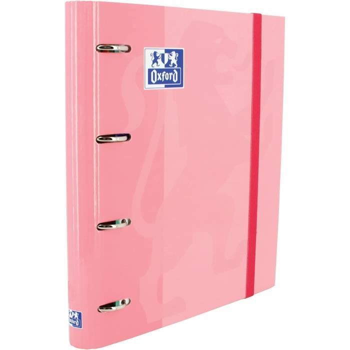 Oxford Classeur à 4 Anneaux Avec Recharge Et Caoutchouc