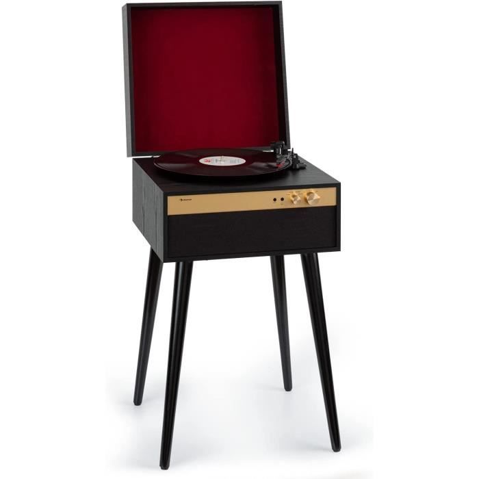 Platine Vinyle Auna Avec Enceintes – Lecteur CD, Bluetooth, Radio DAB+/FM, 3 Vitesses (33/45/78 Tours), Design Vintage