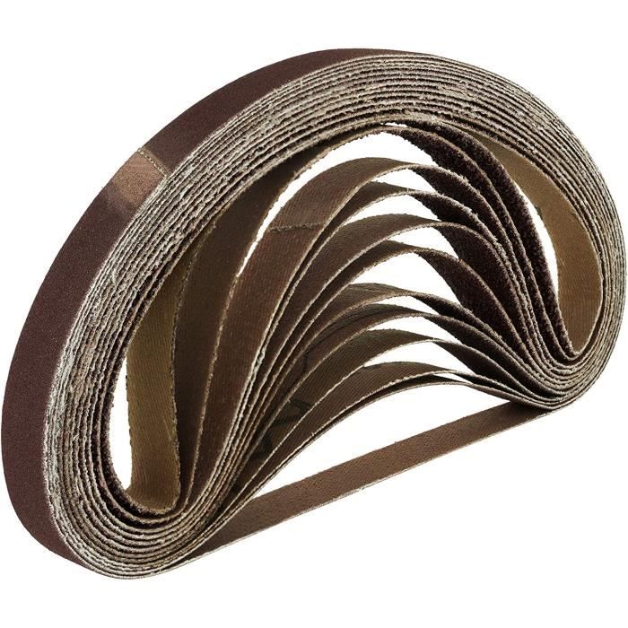 Lot De 10 Bandes Abrasives Céramique 3M 784F - 20 X 520 Mm, Grains 36, 60, 80 - Pour Métal, Meulage Humide/sec