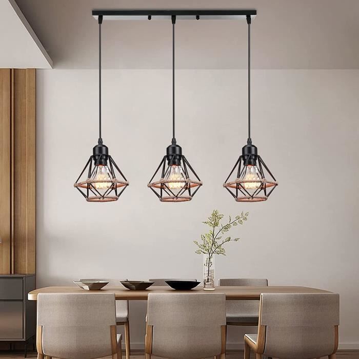 Suspension Luminaire Rétro En Corde De Chanvre - 1m, Culot E27, Style Vintage Pour Café Ou Maison